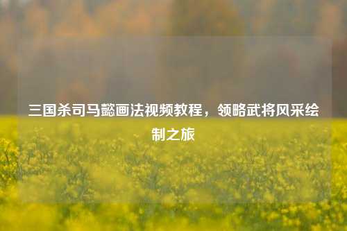 三国杀司马懿画法视频教程，领略武将风采绘制之旅