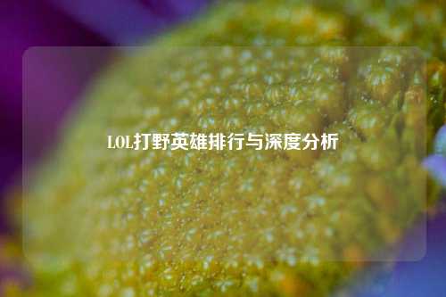 LOL打野英雄排行与深度分析