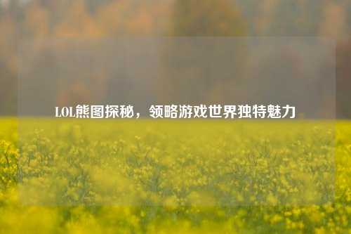 LOL熊图探秘，领略游戏世界独特魅力