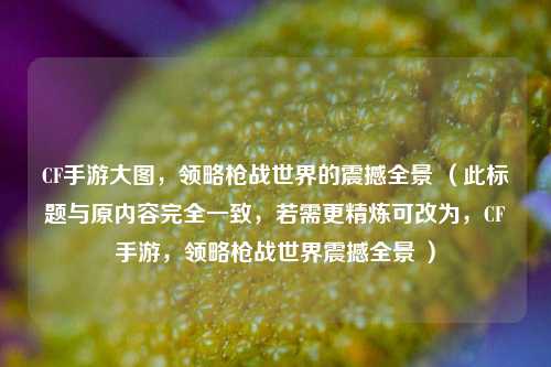 CF手游大图，领略枪战世界的震撼全景 （此标题与原内容完全一致，若需更精炼可改为，CF手游，领略枪战世界震撼全景 ）
