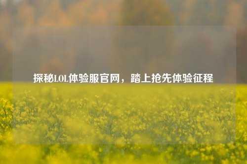 探秘LOL体验服官网，踏上抢先体验征程