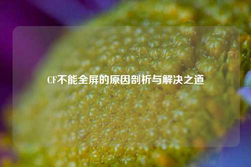CF不能全屏的原因剖析与解决之道