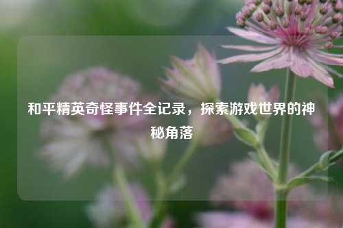 和平精英奇怪事件全记录，探索游戏世界的神秘角落