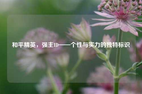 和平精英,强主ID——个性与实力的独特标识