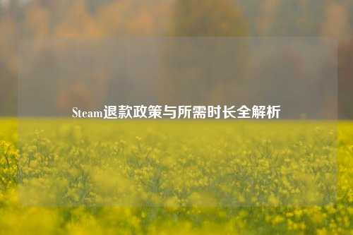 Steam退款政策与所需时长全解析