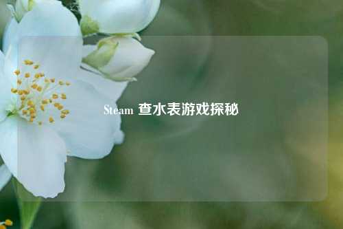 Steam 查水表游戏探秘