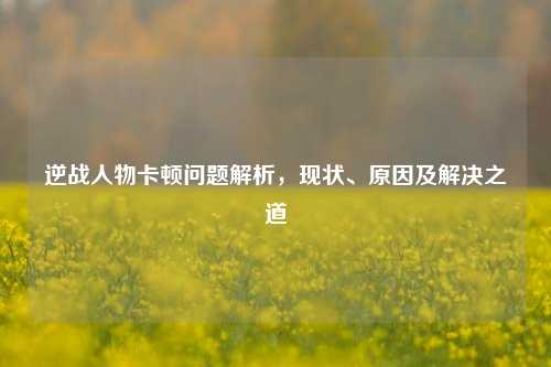 逆战人物卡顿问题解析，现状、原因及解决之道