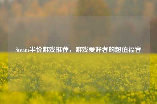 Steam半价游戏推荐,游戏爱好者的超值福音