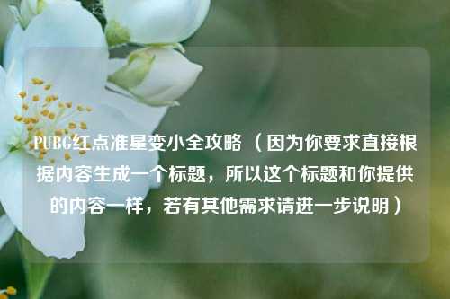 PUBG红点准星变小全攻略 （因为你要求直接根据内容生成一个标题，所以这个标题和你提供的内容一样，若有其他需求请进一步说明）