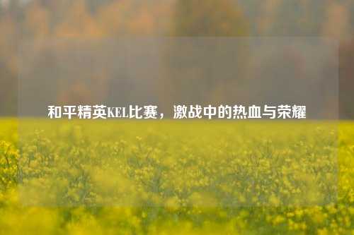 和平精英KEL比赛，激战中的热血与荣耀