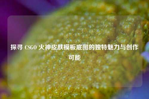 探寻 CSGO 火神皮肤模板底图的独特魅力与创作可能