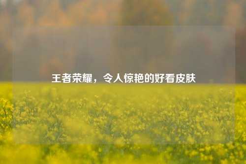 王者荣耀，令人惊艳的好看皮肤