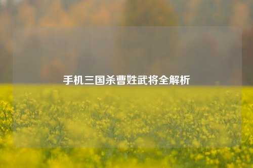 手机三国杀曹姓武将全解析