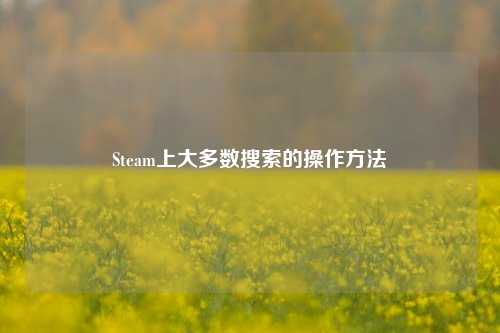 Steam上大多数搜索的操作方法
