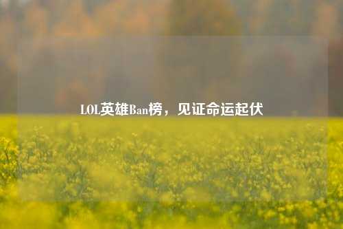 LOL英雄Ban榜，见证命运起伏