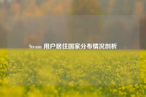 Steam 用户居住国家分布情况剖析