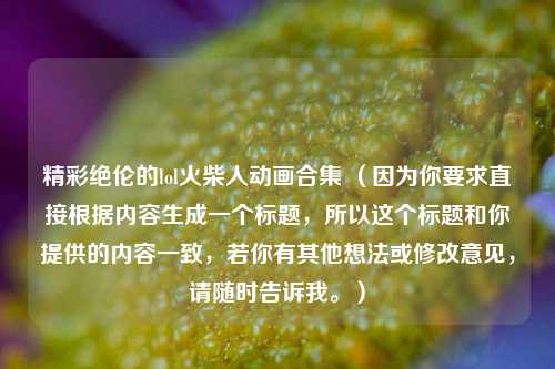 精彩绝伦的lol火柴人动画合集 （因为你要求直接根据内容生成一个标题，所以这个标题和你提供的内容一致，若你有其他想法或修改意见，请随时告诉我。）