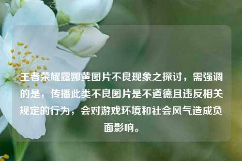 王者荣耀露娜黄图片不良现象之探讨，需强调的是，传播此类不良图片是不道德且违反相关规定的行为，会对游戏环境和社会风气造成负面影响。