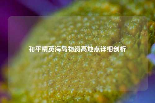 和平精英海岛物资高地点详细剖析