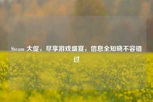 Steam 大促，尽享游戏盛宴，信息全知晓不容错过