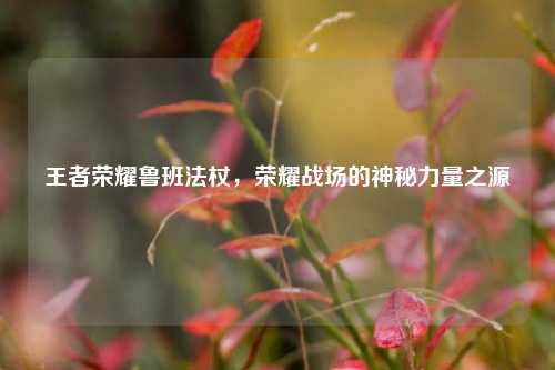 王者荣耀鲁班法杖，荣耀战场的神秘力量之源