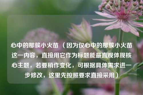 心中的那簇小火苗 (因为仅心中的那簇小火苗这一内容,直接用它作为标题能最直观体现核心主题,若要稍作变化,可根据具体需求进一步修改,这里先按照要求直接采用)