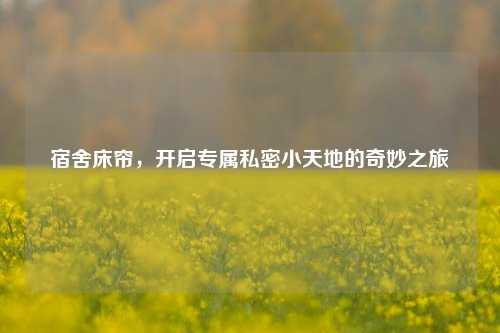 宿舍床帘，开启专属私密小天地的奇妙之旅
