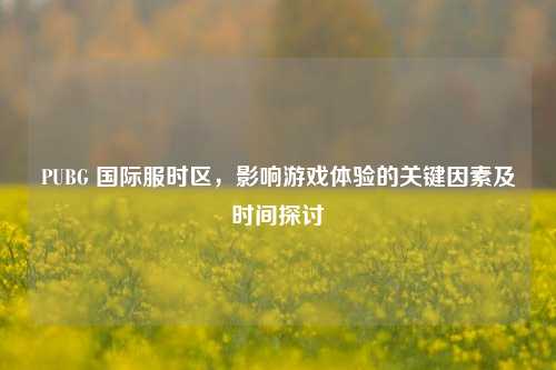 PUBG 国际服时区，影响游戏体验的关键因素及时间探讨