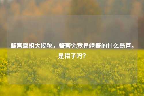 蟹膏真相大揭秘，蟹膏究竟是螃蟹的什么器官，是精子吗？