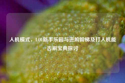 人机模式，LOL新手乐园与进阶阶梯及打人机能否刷宝典探讨
