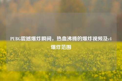 PUBG震撼爆炸瞬间，热血沸腾的爆炸视频及c4爆炸范围