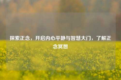 探索正念，开启内心平静与智慧大门，了解正念冥想