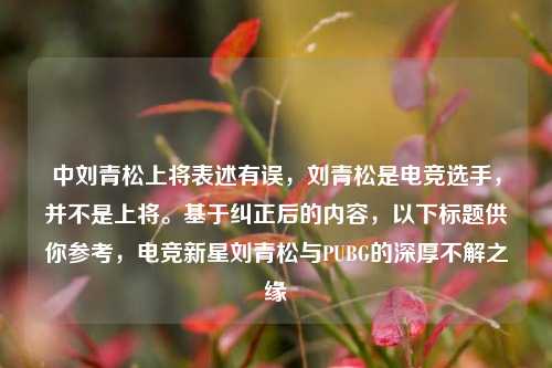 中刘青松上将表述有误，刘青松是电竞选手，并不是上将。基于纠正后的内容，以下标题供你参考，电竞新星刘青松与PUBG的深厚不解之缘