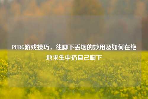 PUBG游戏技巧，往脚下丢烟的妙用及如何在绝地求生中扔自己脚下