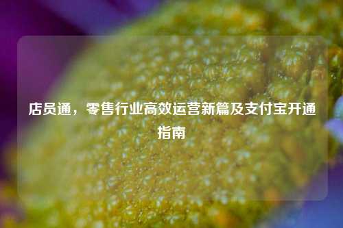 店员通，零售行业高效运营新篇及支付宝开通指南