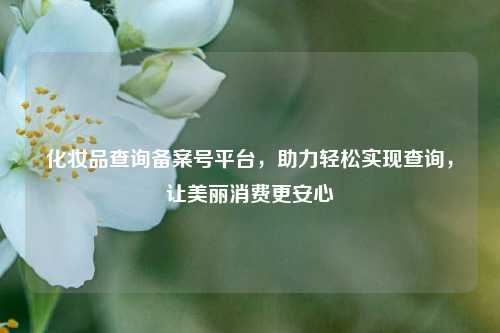 化妆品查询备案号平台,助力轻松实现查询,让美丽消费更安心