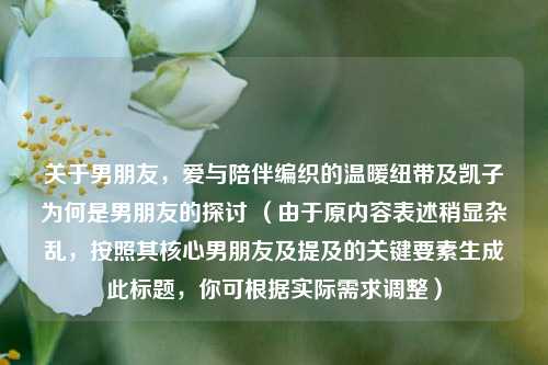 关于男朋友,爱与陪伴编织的温暖纽带及凯子为何是男朋友的探讨 (由于原内容表述稍显杂乱,按照其核心男朋友及提及的关键要素生成此标题,你可根据实际需求调整)