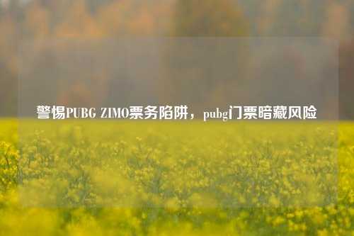 警惕PUBG ZIMO票务陷阱,pubg门票暗藏风险