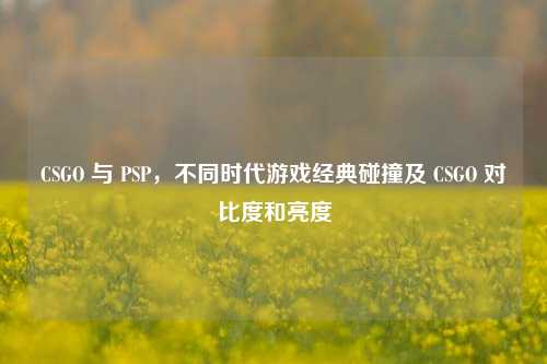 CSGO 与 PSP,不同时代游戏经典碰撞及 CSGO 对比度和亮度
