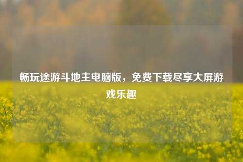 畅玩途游斗地主电脑版,免费下载尽享大屏游戏乐趣