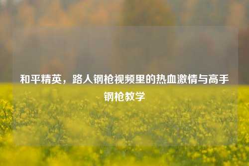 和平精英，路人钢枪视频里的热血激情与高手钢枪教学