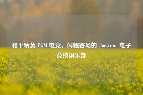和平精英 EGM 电竞,闪耀赛场的 showtime 电子竞技俱乐部