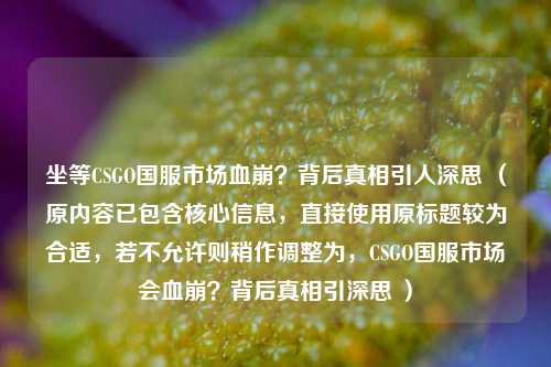 坐等CSGO国服市场血崩?背后真相引人深思 (原内容已包含核心信息,直接使用原标题较为合适,若不允许则稍作调整为,CSGO国服市场会血崩?背后真相引深思 )