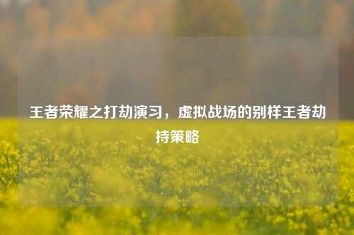 王者荣耀之打劫演习，虚拟战场的别样王者劫持策略