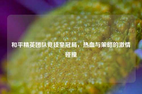 和平精英团队竞技皇冠局，热血与策略的激情碰撞