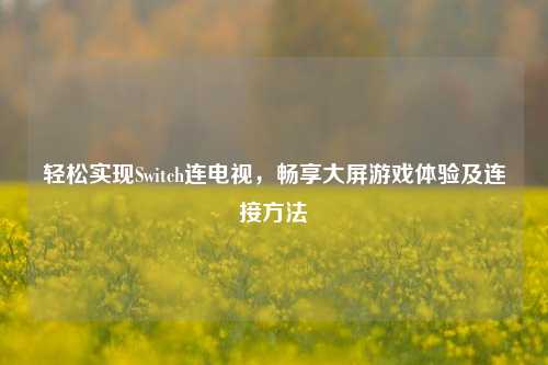 轻松实现Switch连电视,畅享大屏游戏体验及连接方法
