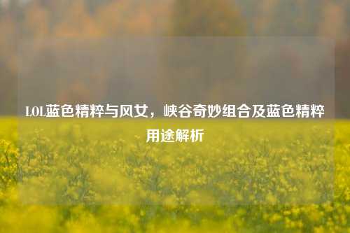 LOL蓝色精粹与风女，峡谷奇妙组合及蓝色精粹用途解析