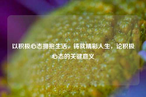 以积极心态拥抱生活,铸就精彩人生,论积极心态的关键意义