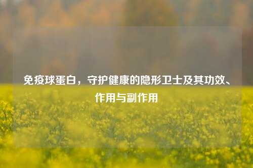 免疫球蛋白，守护健康的隐形卫士及其功效、作用与副作用