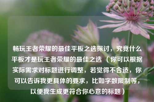畅玩王者荣耀的最佳平板之选探讨，究竟什么平板才是玩王者荣耀的最佳之选 （你可以根据实际需求对标题进行调整，若觉得不合适，你可以告诉我更具体的要求，比如字数限制等，以便我生成更符合你心意的标题）